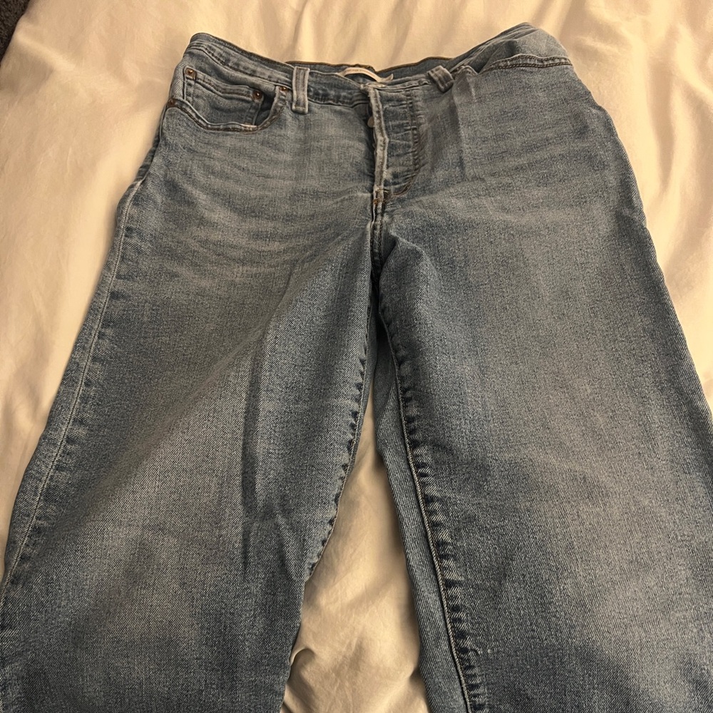 Levi's Ribcage Straight Leg Button Fly Ankle Jeans Medium Blast 29
